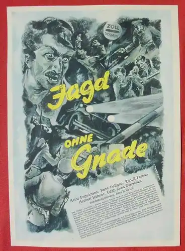 () Original Filmplakat \'Jagd ohne Gnade\'. Ufa-Film 1939-1940, aus Ufa-Programm-Mappe, Scherl-Verlag, Berlin. Siehe bitte Beschreibung ...