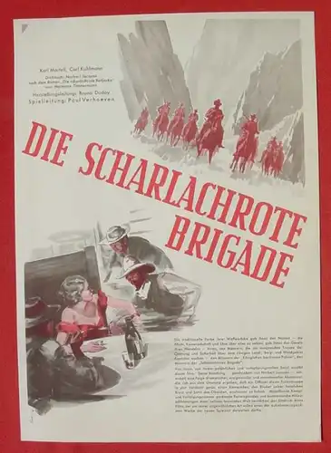 (2001703) Original Filmplakat \'Die Scharlachrote Brigade\'. Ufa-Film 1939-1940, aus Ufa-Programm-Mappe, Scherl-Verlag, Berlin. Siehe bitte Beschreibung ...