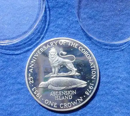 (1006866) Ascension-Inseln (St. Helena) 1 Crown 1978 Silbermuenze. Kroenungs-Jubulilaeum Elizabeth II