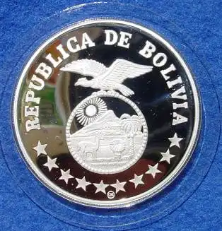 () Bolivien. 200 Pesos 1979. Grosse Silbermuenze (Internationales Jahr des Kindes)