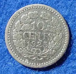 () Muenze 10 Cents 1925 Niederlande