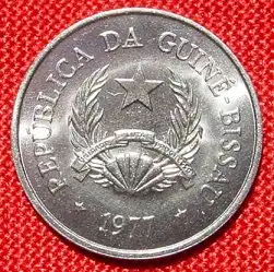 () Guinea-Bissau. 5 Pesos 1977. Muenze KM 17.  Erdnusspflanze / F.A.O