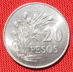 () Guinea-Bissau. 20 Pesos 1977. Muenze.  Reisplanze / F.A.O