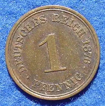 () 1 Pfennig 1876-A. Deutsches Reich, Jaeger-Katalog Nr. 1