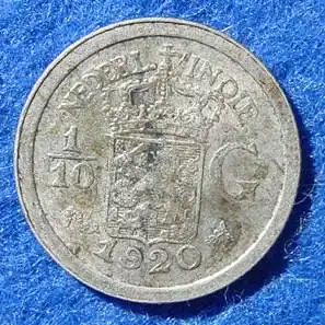 (1015602) Niederlande. Indien 1/10 Gulden 1920. Silbermuenze