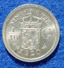 (1015613) Niederlande. Indien 1/10 Gulden 1920. Silbermuenze