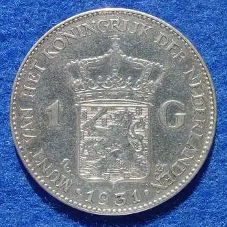 (1015631) Niederlande. 1 Gulden 1931. Silbermuenze