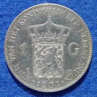 () Niederlande. 1 Gulden 1931. Silbermuenze