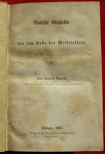Bad. Geschichte ... 510 S., Tueb. 1865 (2002602)