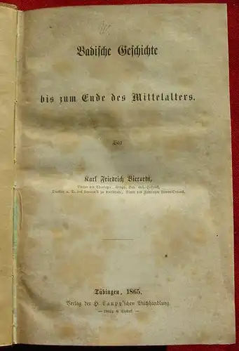 Bad. Geschichte ... 510 S., Tueb. 1865 ()