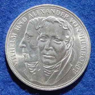 (1043391) 5 DM 1967 - F. / W. u. A. von Humboldt. Silber-Gedenkmuenze. Deutschland