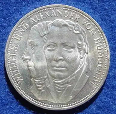 (1043393) 5 DM 1967 - F. / W. u. A. von Humboldt. Silber-Gedenkmuenze. Deutschland