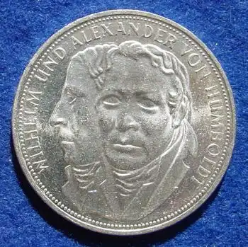 (1043398) 5 DM 1967 - F. / W. u. A. von Humboldt. Silber-Gedenkmuenze. Deutschland