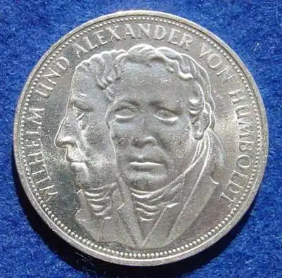 (1043399) 5 DM 1967 - F. / W. u. A. von Humboldt. Silber-Gedenkmuenze. Deutschland