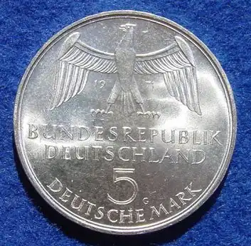 () 5 DM 1971 - G. Dem deutschen Volke. Reichsgruendung 1871-1971. Silber-Gedenkmuenze. Deutschland