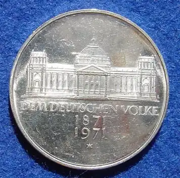 (1043404) 5 DM 1971 - G. Dem deutschen Volke. Reichsgruendung 1871-1971. Silber-Gedenkmuenze. Deutschland
