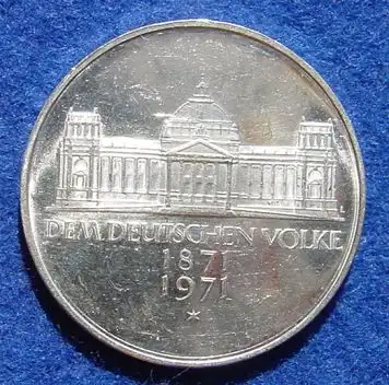 () 5 DM 1971 - G. Dem deutschen Volke. Reichsgruendung 1871-1971. Silber-Gedenkmuenze. Deutschland