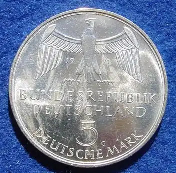 () 5 DM 1971 - G. Dem deutschen Volke. Reichsgruendung 1871-1971. Silber-Gedenkmuenze. Deutschland