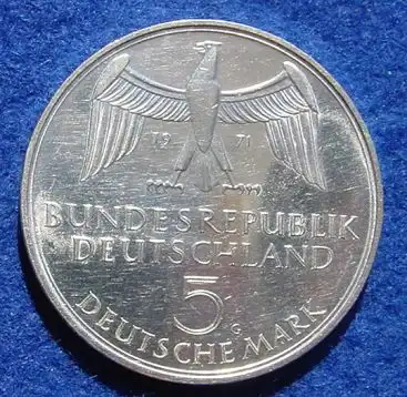 () 5 DM 1971 - G. Dem deutschen Volke. Reichsgruendung 1871-1971. Silber-Gedenkmuenze. Deutschland