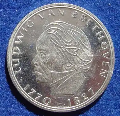 () 5 DM 1970 - F. Ludwig van Beethoven. Silber-Gedenkmuenze. Deutschland