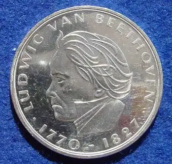 () 5 DM 1970 - F. Ludwig van Beethoven. Silber-Gedenkmuenze. Deutschland