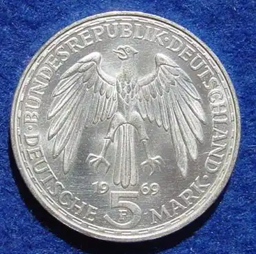 () 5 DM 1969 - F. Gerhard Mercator. Silber-Gedenkmuenze. Deutschland