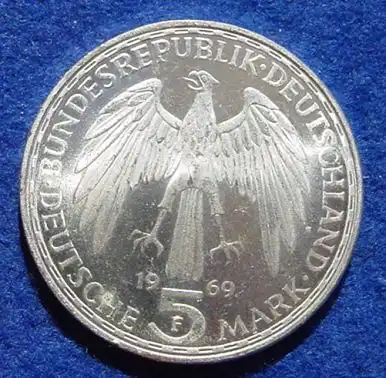 () 5 DM 1969 - F. Gerhard Mercator. Silber-Gedenkmuenze. Deutschland