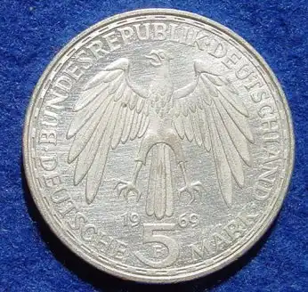 () 5 DM 1969 - F. Gerhard Mercator. Silber-Gedenkmuenze. Deutschland