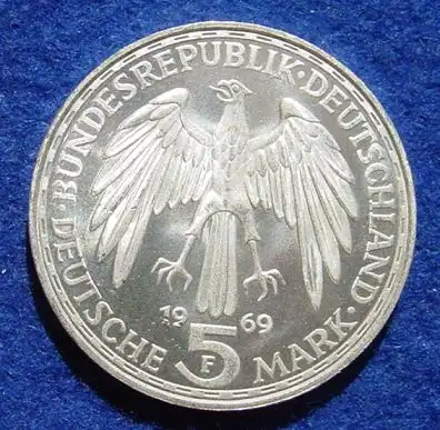 (1043457) 5 DM 1969 - F. Gerhard Mercator. Silber-Gedenkmuenze. Deutschland