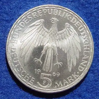 () 5 DM 1969 - F. Gerhard Mercator. Silber-Gedenkmuenze. Deutschland