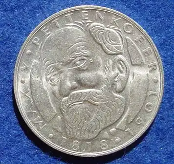 () 5 DM 1968 - D. Max von Pettenkofer 1818-1901. Silber-Gedenkmuenze. Deutschland