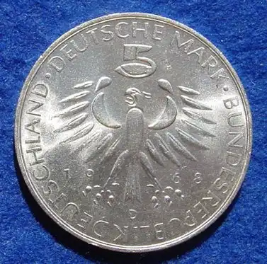 () 5 DM 1968 - D. Max von Pettenkofer 1818-1901. Silber-Gedenkmuenze. Deutschland