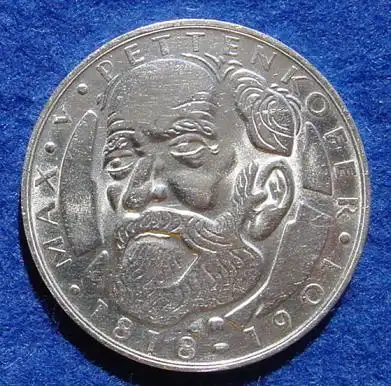 () 5 DM 1968 - D. Max von Pettenkofer 1818-1901. Silber-Gedenkmuenze. Deutschland