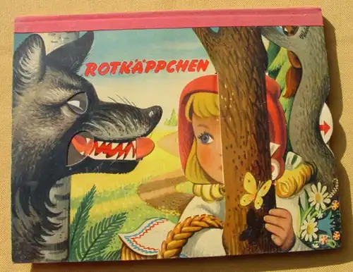 () Altes, gut erhaltenes Märchen-Aufstellbuch "Rotkäppchen" von 1957, siehe bitte Beschreibung u. Bilder