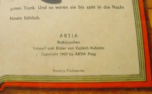(1049629) Altes, gut erhaltenes Märchen-Aufstellbuch "Rotkäppchen" von 1957, siehe bitte Beschreibung u. Bilder