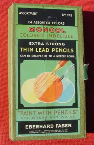 ()  Eberhard Faber. MONGOL. 24 x Thin Lead Pencils. Assortment No. 743, siehe bitte Beschreibung u. Bilder