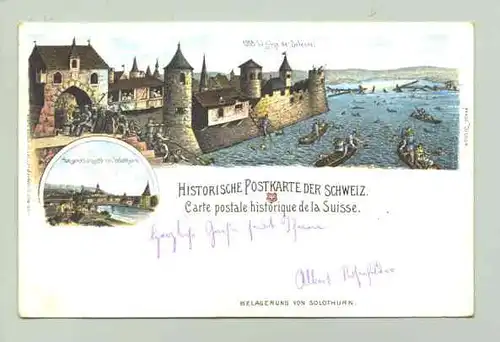 Ansichtskarte aus der Schweiz "Belagerung von Solothurn" 1898 (intern : 1018504)