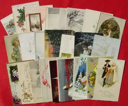 Neu : Versandkosten ab Euro 2,20 (intern : ) Alle 33 Ansichtskarten mit sehr huebschen Motiven zum Neujahrsfest sind uralt. Die meisten sind postalisch gelaufen ab 1899 ! 