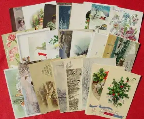 Neu : Versandkosten ab Euro 2,20 (  ) 34 Ansichtskarten mit sehr huebschen Motiven zum Neujahrsfest. Fast alle sind postalisch gelaufen ab der Kaiserzeit bis zum Dritten Reich. 
