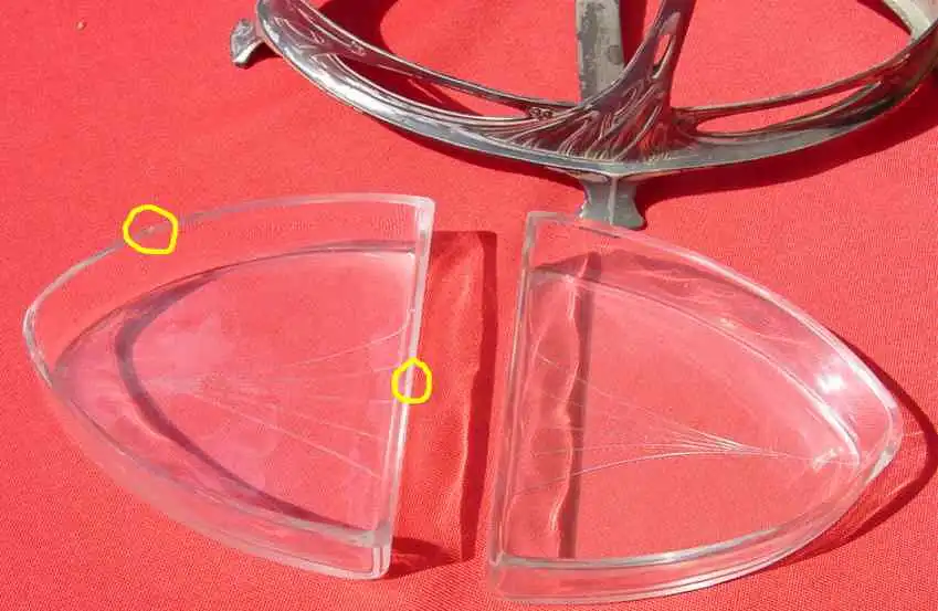 Jugendstil-Schale / Metall u. Glas (1018782) 1