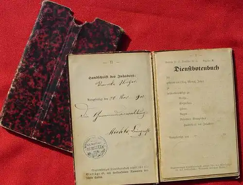 Altes Dienstbotenbuch. Bayern, ab 1900 ()