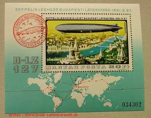 Zeppelin-Bfm-Block Ungarn 1977 (1012836)