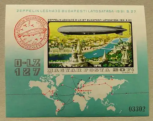 Zeppelin-Bfm-Block Ungarn 1977 (1012837)