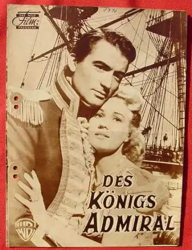 Neu : Versandkosten ab Euro 2,20 () "Das neue Filmprogramm" Titel : Des Königs Admiral. See-Abenteuerfilm mit Gregory Peck, Virginia Mayo, u.a. (am Rand 2x sauber gelocht, leichte Gebrauchsspuren), innen leicht datiert 17. 11. 1951. 