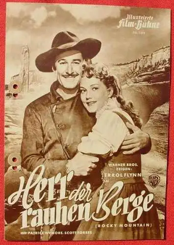 Neu : Versandkosten ab Euro 2,20 () Illustrierte Film-Bühne Nr. 1319 / Filmprogramm der 1950-er Jahre. Titel : Herr der rauhen Berge. (Rocky Mountain) Mit Errol Flynn, u.a. (am Rand 2 x sauber gelocht, leichte Knickspuren)