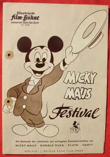 Neu : Versandkosten ab Euro 2,20 () Illustrierte Film-Bühne Nr. 5228/ Filmprogramm zum Walt-Disney-Film : MICKY MAUS Festival. Zeichentrickfilme. Am Rand sauber gelocht, sonst wirklich gut erhalten.
