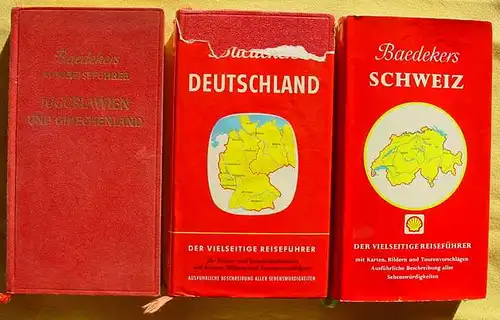 6 x Autoreisefuehrer BAEDEKER ab 1960 ()