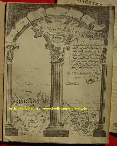 Neu : Versandkosten ab Euro 5,00 BRD (intern ) 'Heidelberger Bierzeitung'. Ober-Real-Abiturium-Schule, Heidelberg Jahrgang 1907. Original-Exemplar. 24 Seiten. Großformat ca. 23 x 30 cm. Fadenheftung. Ein wirklich sehr interessantes Dokument !...