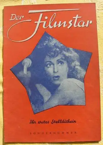 Neu : Versandkosten ab Euro 2,50 () Zeitschrift / Magazin 'Der Filmstar' SONDERNUMMER. 24-Seiten-Magazin (ca. 20 x 29 cm) mit unzähligen Bildern. Titelbild : Danielle Darrieux. Herausgeber : Almuth u.H.Hoffmann, Berlin 1948. Sehr gut erhalten.