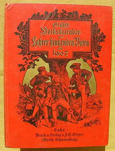 (0190086) Grosser Volkskalender des Lahrer Hinkenden Boten 1907